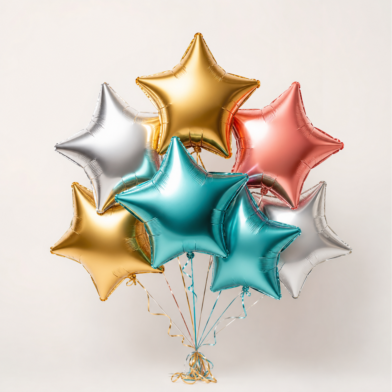 Metalik yildiz balon seti